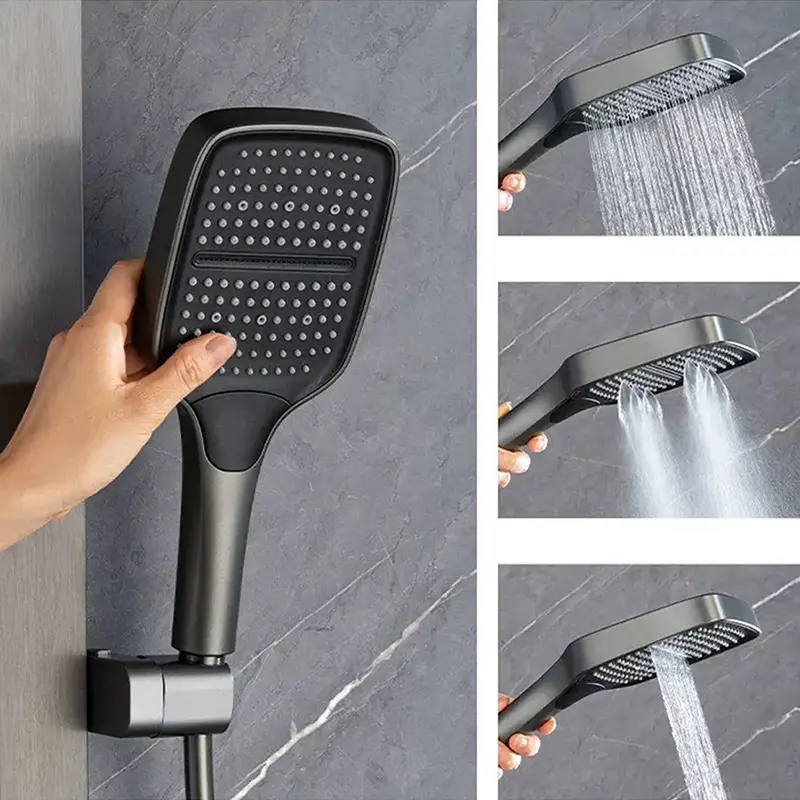 Pindutan ng 3 Function Piliin ang Square Rain Hand Shower Head