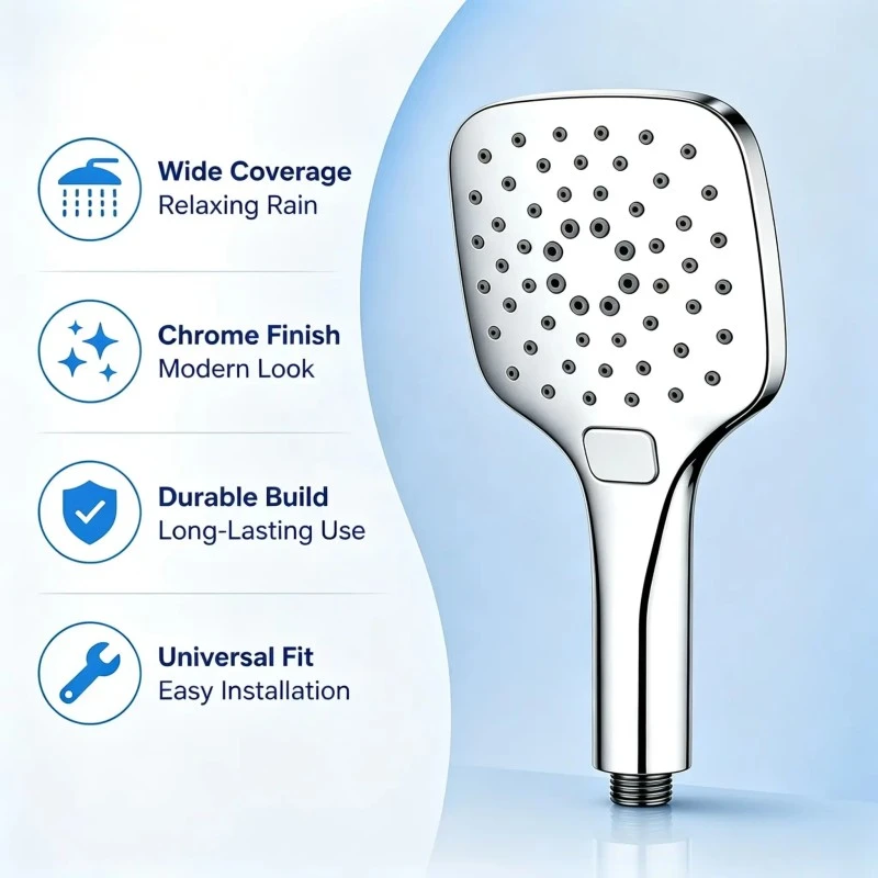 Buong Chrome Button High Pressure Water Saving Shower