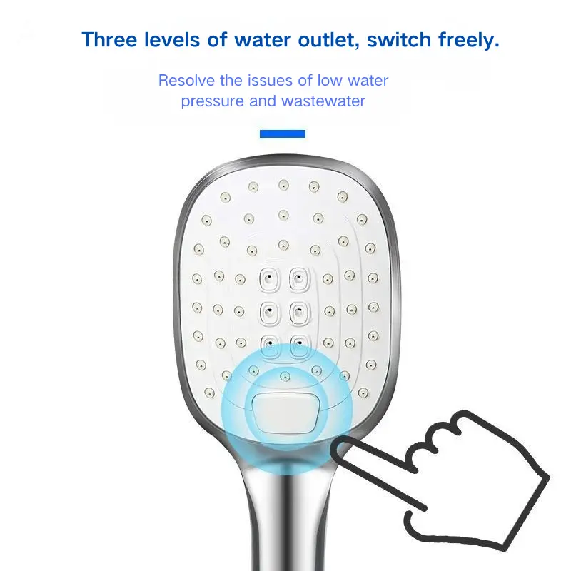 Makabagong Disenyong Chrome Plating Push Button Handheld Shower