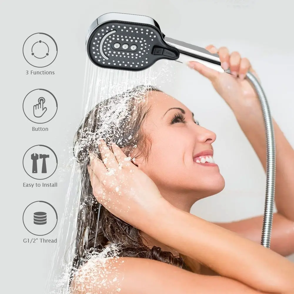 One Button Switch Multi-Spray Shower Head Madaling I-install
