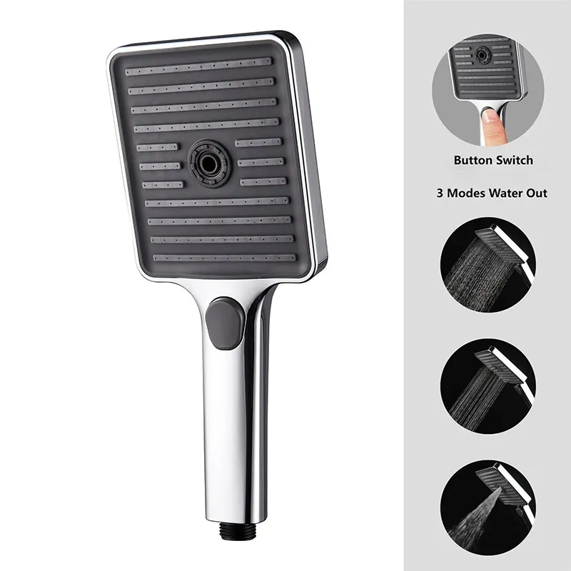 Push Button Handheld Shower Head na may One Key Water Stop