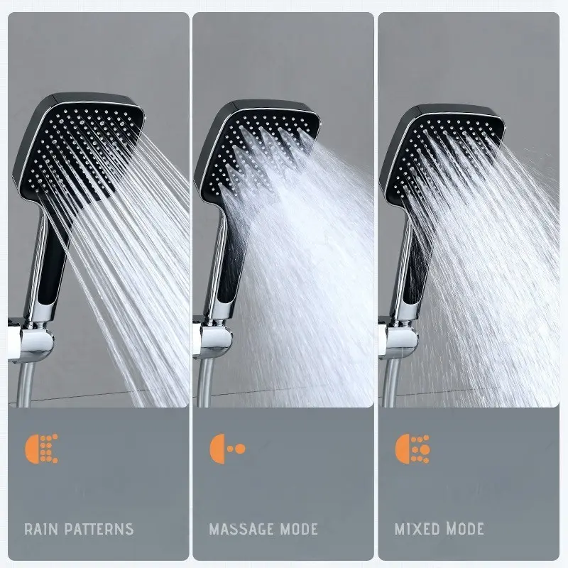 Self-Cleaning Handheld Shower Head na may Anti-Clog Silicone Nozzle